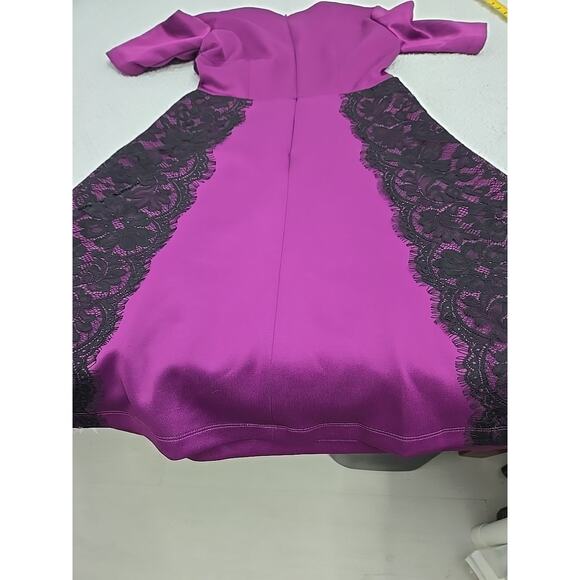 Purple Black Lace Contrast A-line Dress Womens Bust 32 In (XS) Unique Gothic - Picture 8 of 8
